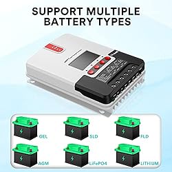 30A MPPT Solar Charge Controller, Bateria