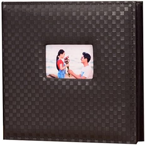 FOOHAO- Insert type PU Retro Plaid Photo Album,Large-capacity 4 X6 600 Photos, , Black Particle Core, Home Wedding Baby Grow Memorial Book ( Color : Black )
