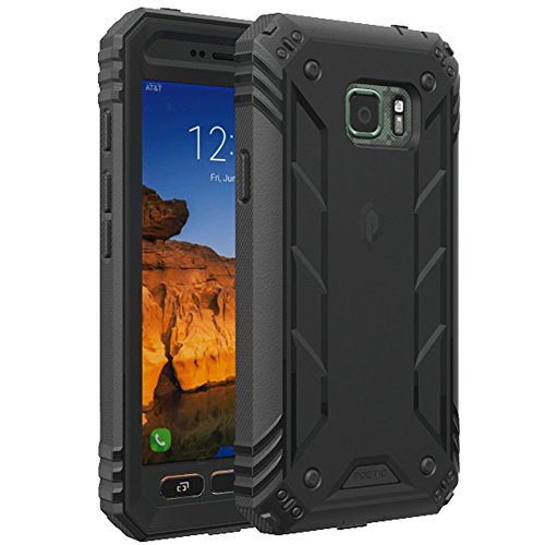 Galaxy S7 Active Case, POETIC Revolution Series [Premium Rugged][Shock Absorption & Dust Resistant] Complete Protection Hybrid Case w/Built-in Screen Protector for Samsung Galaxy S7 Active Black