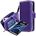 E LV Case for Galaxy S7 Edge Case 2IN1 (CASE Cum Purse) PU Leather flip Wallet Bag Pouch Case Cover for Samsung Galaxy S7 Edge - [Purple]
