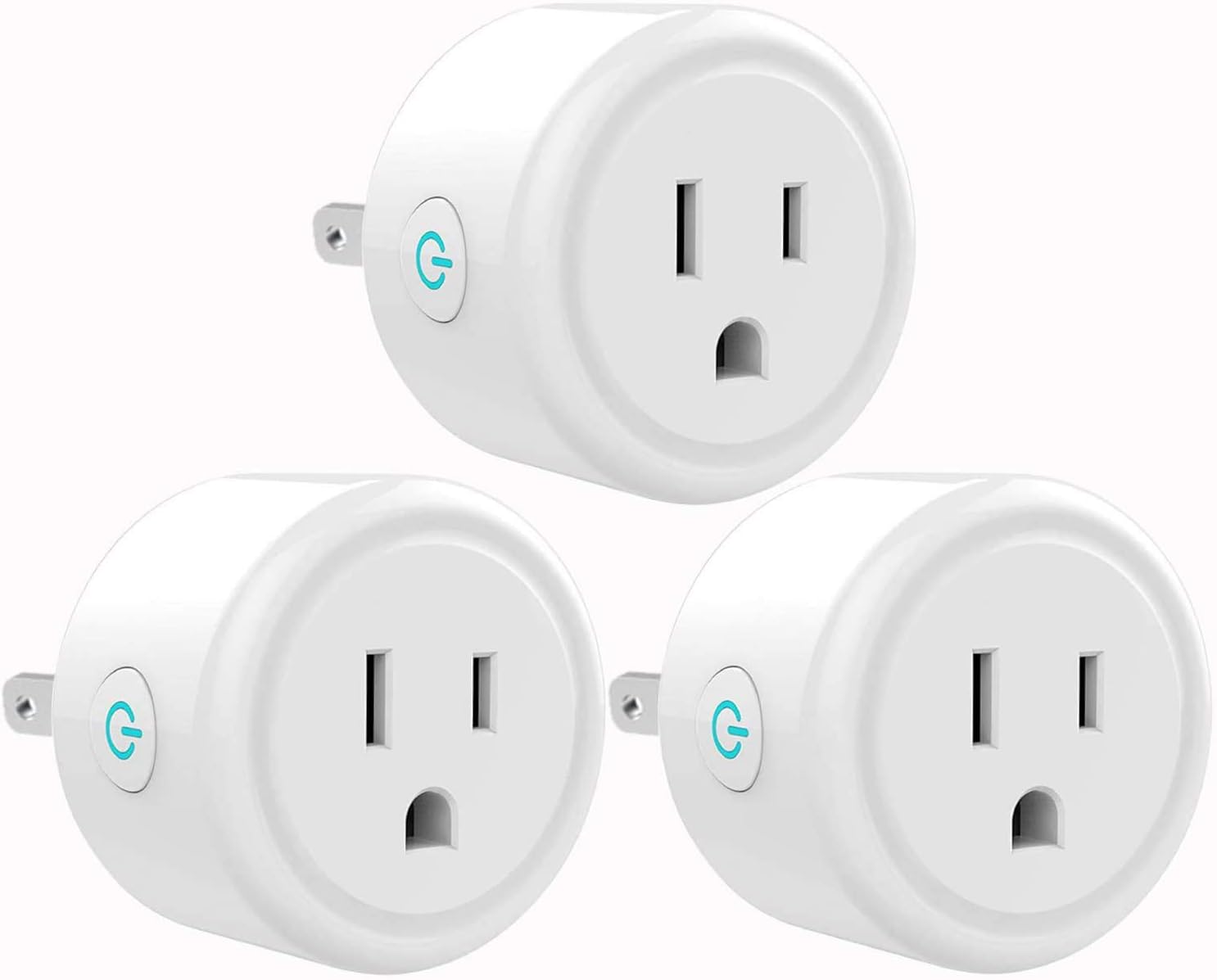 Premier Accessory Group Smart Plug Alexa Google Home Certified Compatible Smarthome Wireless Outlet Plugs WiFi Convenience Set, 3 Packs Smartphone App Enabled 3 Prong, White