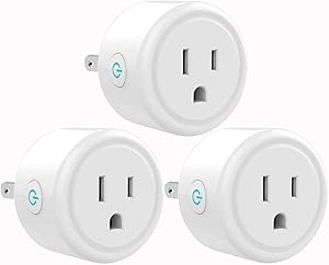 Premier Accessory Group Smart Plug Alexa Google Home Certified Compatible Smarthome Wireless Outlet Plugs WiFi Convenience Set, 3 Packs Smartphone App Enabled 3 Prong, White