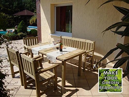 CORTINA GARDEN FURNITURE SET, WOOD, DURABLE AND ELEGANT - 1 x TABLE, 1 x BENCH, 3 x CHAIR