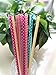 KKMO 12 Pieces 9 inch BPA-Free Reusable Plastic Thick Drinking Straws Mason Jar Straws Stripe Mix Color
