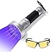 UV Flashlight Blacklight by WOLFWILL 100 LED Ultraviolet Black light Torch Pet Urine Stain Detector with UV Glasses for Scorpion, Bed Bugs, Car Freon Leaks