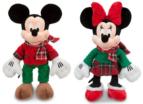 mickey and minnie christmas plush