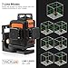3D Green Beam Laser Level Self-leveling 3x360° Planes - 2x360° Vertical Lines & 1x360° Horizontal Line 131Ft,Magnetic Pivoting Base,Auxiliary Supporting Bracket&Carrying Bag Included - Tacklife SC-L08
