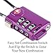 Forge TSA Approved Luggage Locks, Re-settable Combination with Alloy Body, Light Purple 2 PK, for Luggage, Suitcase, Backpack and More.