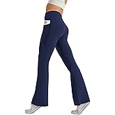 SEAJOJO Women's High Waist Flare Yoga Pants Tummy Control Casual Bootcut Leggings with Side Pockets