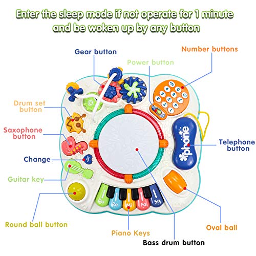 Toys Children 1 Year - Table Activities Baby Toy Montessori Babies Girl 1 2 Years Christmas Gift Musical Instruments Children's Sounds and Lights Educational Gifts for Children 1 2 Years 9 12 Months