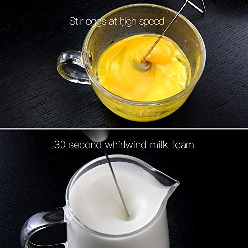 Azuki high - Powered Milk Frother Full Metal Handheld Foam Maker Machine for Latte eggbeaters, blender for bulletproof coffee, Cappuccino for mini coffee makers, Smoothies, Matcha, Hot Chocolate, shape by milk bullets - Large Bracket