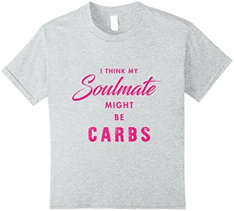 unisex-child Gluten Lovers Tees: I Think My Soulmate Might Be Carbs Shirt 8 Heather Grey