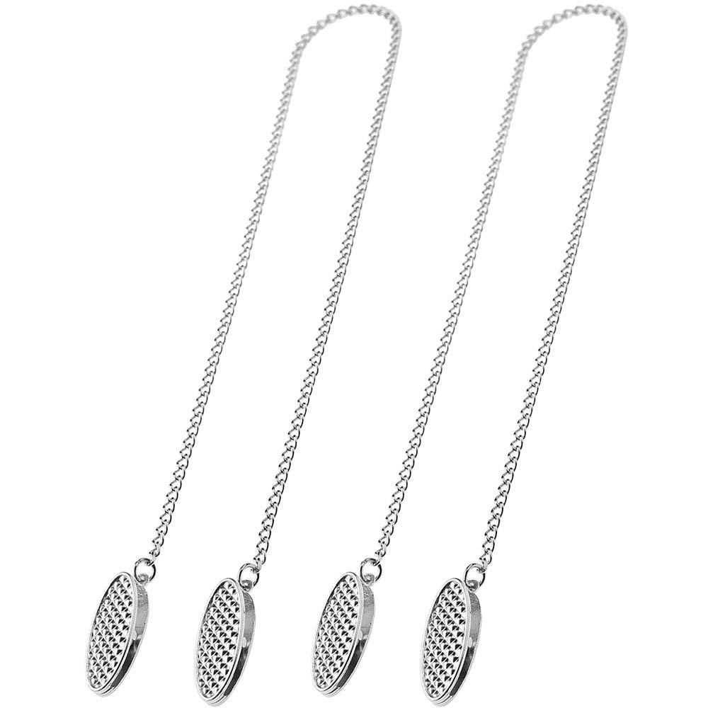 MZMing [2 Pcs] 49CM Stainless Steel Chain Napkin Clips Towel Apron Bibs Chain Metal Napkin Fixing Clip - Silver Flexible Napkin Holder Napkin Lanyard Neck Strap Dinner Accessory for Elder Adult Child