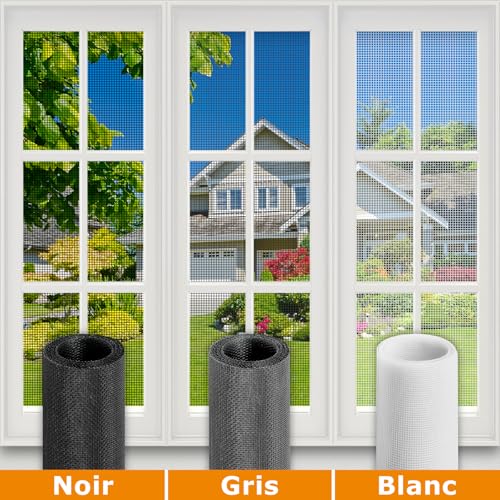 HOFUDON Upgraded Mosquito Net Window 150 x 500 cm, Fiberglass | Roll of Mosquito Net, Durable Fibre, Anti-Insect Netting, Adjustable, Easy to Install, for Doors, Windows, Garden – White