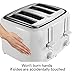 Proctor Silex 24216 Toaster with Wide Slots & Toast Boost, 4-Slice, White