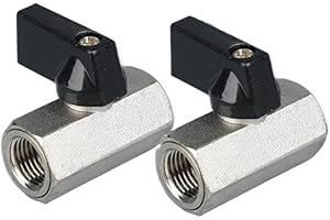 Brass Ball Valve 1/8" 1/4" 3/8" 1/2" Threaded Black Mini Male to Female Air Compressor Water Gas Oil Shut Off(DN8,F-F)