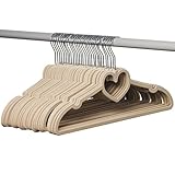 Home-it 30 Pack Clothes Hangers Ivory Velvet Hangers Love Shaped Clothes Hanger Ultra Thin No Slip