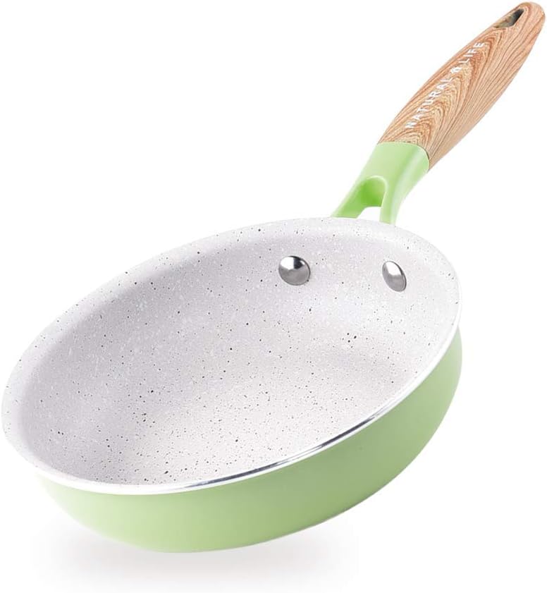 Caannasweis Nonstick Ceramic Pan, Nonstick Egg Pan/Omelette Fry Pan with Bakelite Handle, Best Ceramic Frying Pan Mini Frying Pan (7.8 inches)