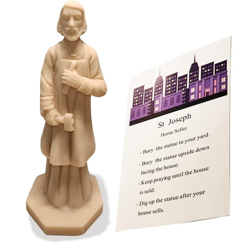 Photo 1 of Saint Joseph Statue Solid Joseph Figurine Home Prayer Complete Set with Instruction Card for Selling House Protecting, Resin