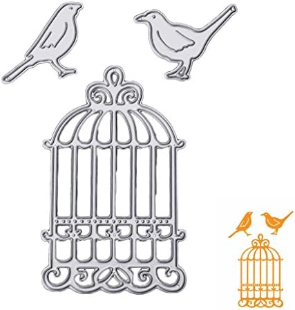 Arich 2pcs Bird Birdcage Carbon Steel Scrapbooking Die Cutting Stencils DIY Album Card Crafts Paper
