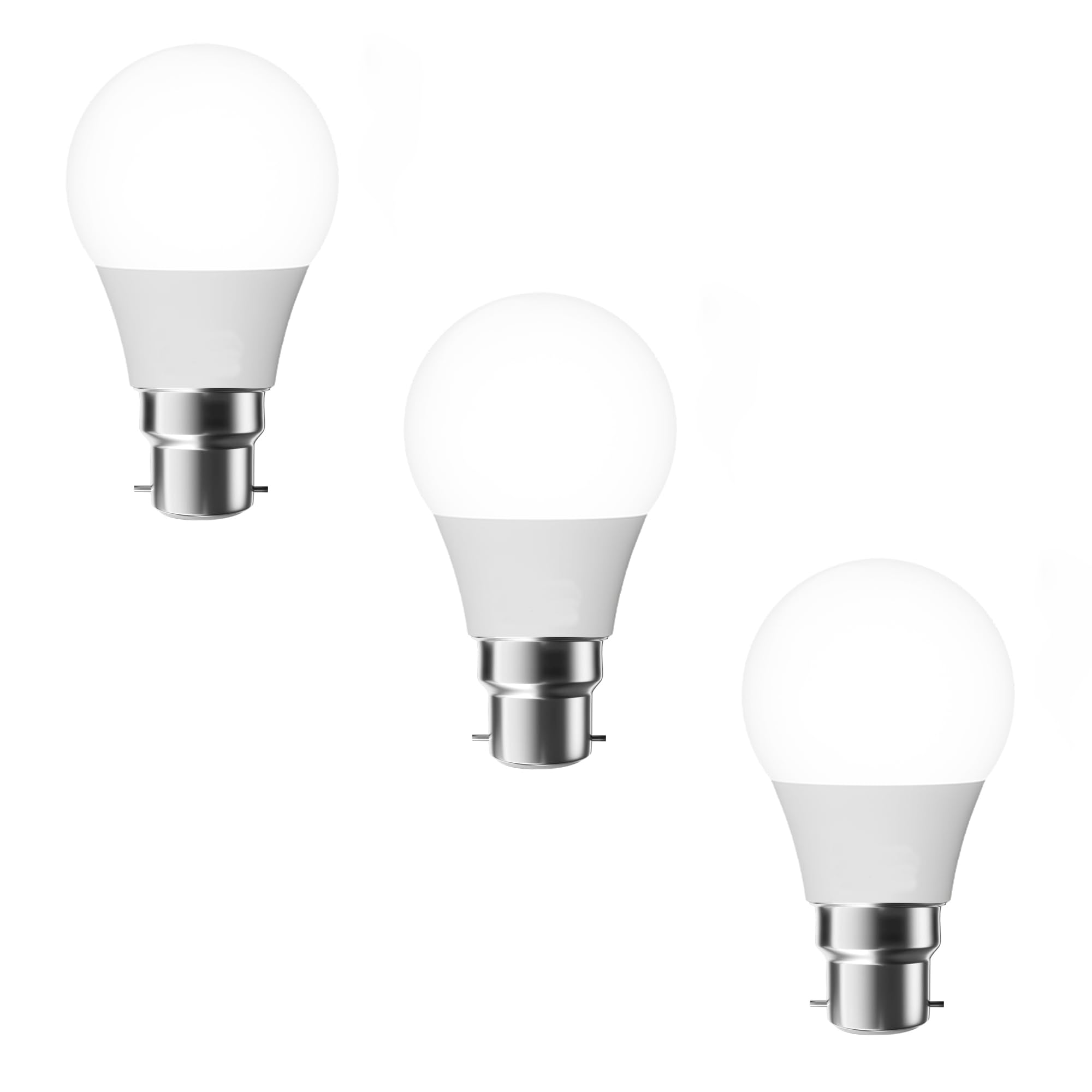 LEDSone B22 Bayonet LED Bulbs A60 GLS, 12W LED Light Bulb, Cool White 6000K, Super Bright 80Lm/W, Non-Dimmable, Energy Saving Light Bulbs, 3 Pack