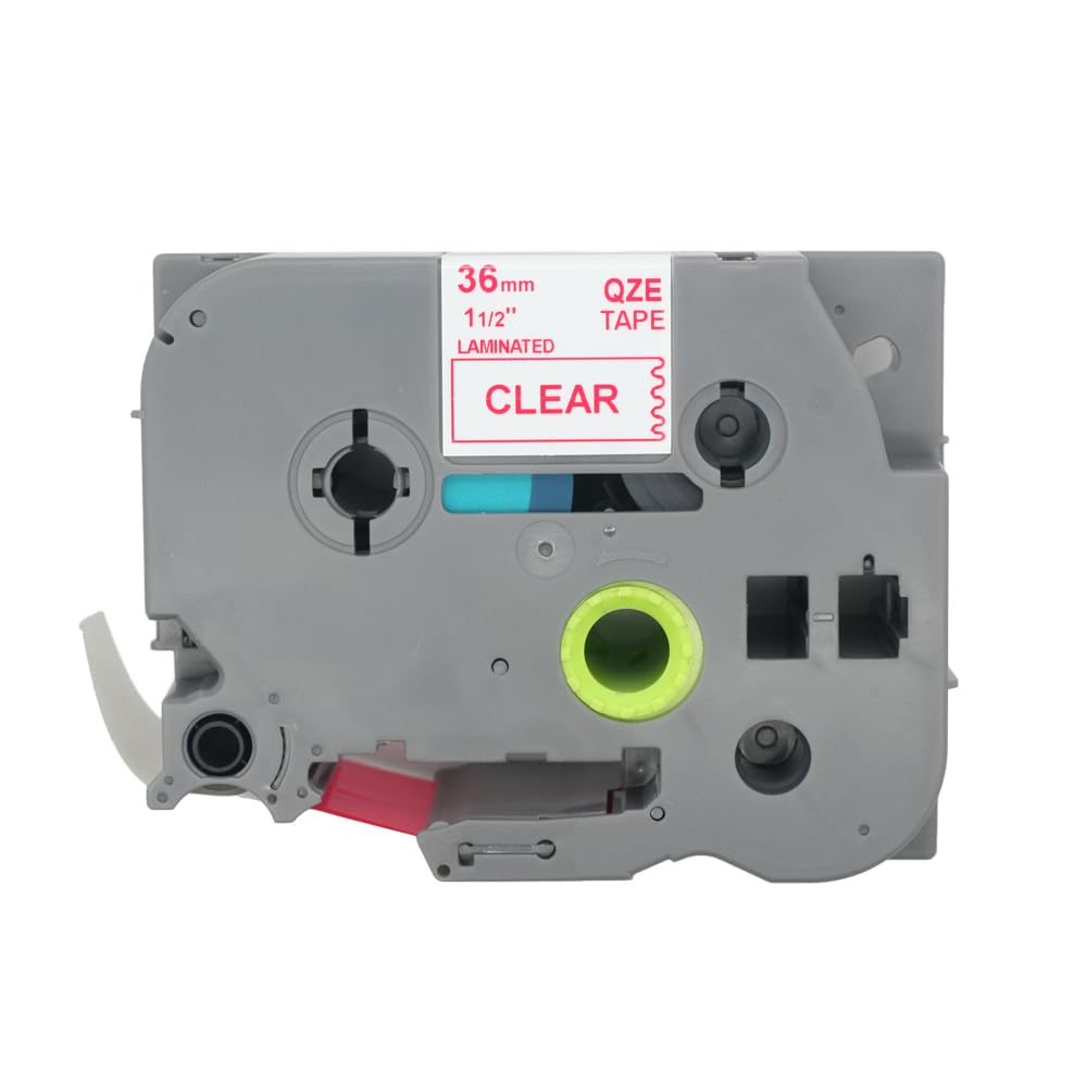 BROVACS 1 Pack Red on Clear Laminated Label Tape Compatible for Brother P-Touch Label Printer TZ 162 TZe 162 36mm 1 1/2" OPA4162