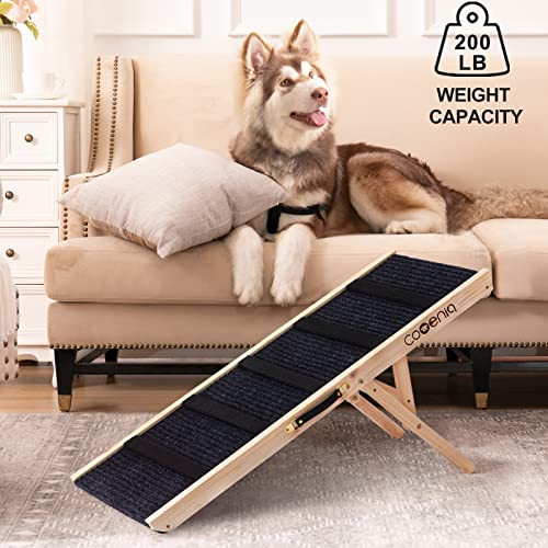 Cooenia Dog Ramp for Bed, Adjustable Pet Ramp for Couch, Folding