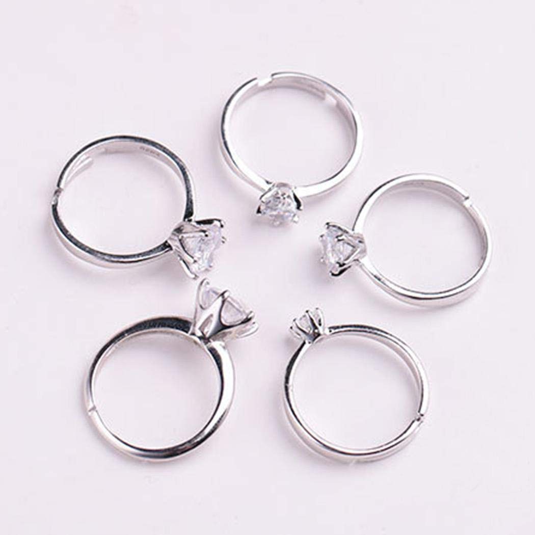 Eeilyin Women Fashion Alloy Adjustable Geometric Shape Rhinestone Ring Rings