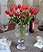 Home Decor, 5pcs/Set DIY Artificial Silk Craft Flowers for Bouquets, Weddings, Wreaths,Crafts, Bud Stem Closed Rose (Red)