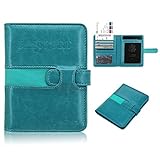 Passport Holder RFID Blocking, ACdream Premium Protective Leather Wallet Case for Passport, Credit Card, Business Cards, Boarding Passes, Sky Blue