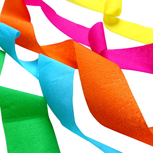 image for Aneco 92 Feet 16 Rolls Crepe Paper Streamers Party Streamer Paper Deco