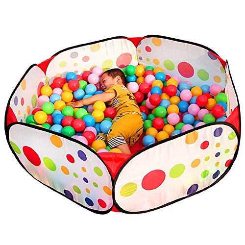 Oasis Plus Outdoor Indoor Kids Game Children Play Toy Tent Portable Ocean Ball Pit Pool with Ball Net (120x38x60cm, Colorful with Black Edge, No Balls)