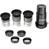 Starboosa 1.25-Inch Telescope Eyepiece Set with Barlow and Filters | Multi-focal eyepiece kit; fully multi-coated optics