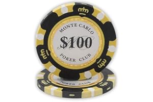 DA VINCI 14 Gram Clay Monte Carlo Poker Club Premium Quality Poker Chips Pack of 50 Chips