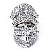Punk Silvery Full Finger Armor Ring W/rhinestone