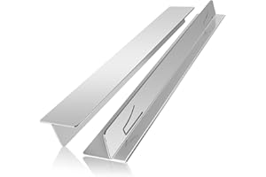 LIFFEE Stove Gap Covers Stainless Steel Stove Gap Filler,13.8'' to 27.5'' Adjustable Length (2PCS),Oven Stove Side Gap Guards Between Stove top and Counter for Kitchen,Range Trim Kit,Heat Resistant,Silver