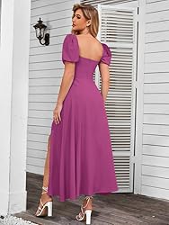 KUTUMAI Women's Summer Off Shoulder Maxi Dress Puff