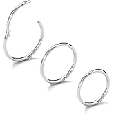 NewkeepsR 4G/6G/8G/10G/12G/14G/16G/18G/20G Hypoallergenic Nose Hoop Rings Steel Hinged Clicker Segment Gold/Rose Gold/Black/Pink Color