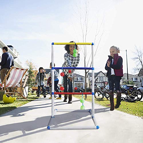 yoptote Ladder Golf Ball Set for Kids Ladder Toss Toy with 6 Bolas, Suitable for Camping Party Outdoor Yard Game, Easy Assemble - Thumbnail 3