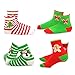 Christmas Holiday Novelty Little Kids Boys Girls Crew Socks 4-Pair (6-8 Years, Stripe Tree Snowman Candy Cane)