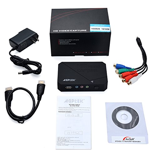 AGPtEK HD Game Capture video capture 1080P HDMI/YPBPR Recorder Xbox 360&One/ PS3 PS4,Support Mic in with both HDMI and YpbPr Input