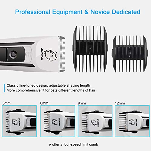 Professional Dog Grooming Clippers - Rechargeable Dog Grooming Kit and Dog Hair Clippers Cordless Suitable Dog & Cat and Other House Animals, Dog Hair Trimmer - Thumbnail 5