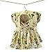 Collections Etc Whimsical Floral Print Dress Hanging Clothespin Bag, Use for Indoor or Outdoor Laundry Drying, Beige
