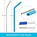 WEBSUN Reusable Silicone Straws Set With Pouch LFGB Approved, 6 PCS Silicone Straws for 30/20oz Yeti/Ozark/Rtic Tumblers, 2 PCS Metal Straws & 2 Cleaning Brushes
