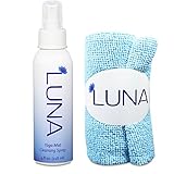 Luna Yoga Mat Cleaner Spray Kit 4oz - 100% All-Natural & Organic - Clean & Disinfect With No Sticky Residue - Includes Microfiber Cloth Yogi Towel