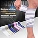 Runworld (1 Pair Elastic Calf Shin Compression Bandage Brace Thigh Leg Wraps Support for Sports, Weightlifting, Fitness, Running - Knee Straps for Squats Men Women (Black)