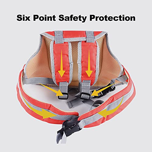 OUSEXI Motorcycle Harness for Kids, Breathable Adjustable Motorcycle Child Safety Harness with Storage Bag,Suitable for Children Aged 2-10 Years-Red
