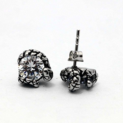 Daeou Women's Earrings Titanium Steel Snake Ear Nail Earring Diamond Snake Ear Nail Anti-Allergy 10mm9mm