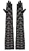 Simplicity Women's Vintage Floral Lace UV Protection Gloves,Black_Fullfinger