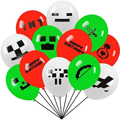 Style Miner Party Balloon Gaming 50 Pack Pixel Style Miner Party Balloon - Large 12" Latex Balloons